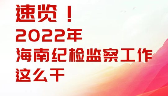 速覽！2022年海南紀(jì)檢監(jiān)察工作這么干