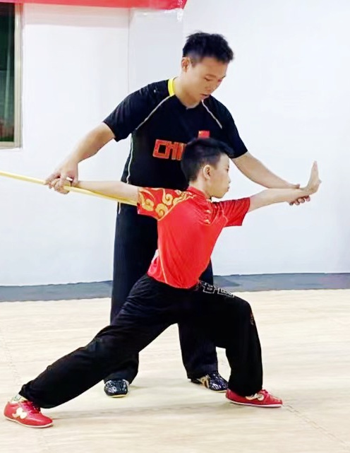 小選手在進行動作調(diào)整。受訪人供圖