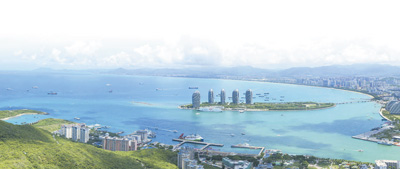 　鳳凰島二期工程拆除后的海南三亞灣。 　　陳聰聰攝