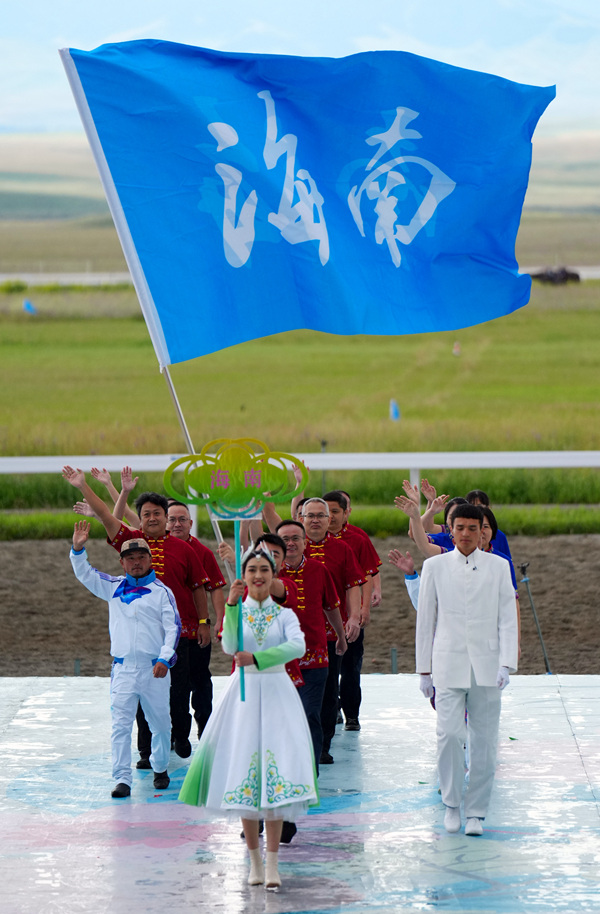 海南民族馬術(shù)隊首次組隊參加全國少數(shù)民族傳統(tǒng)體育運動會馬上項目比賽。第十二屆全國少數(shù)民族傳統(tǒng)體育運動會執(zhí)委會供圖