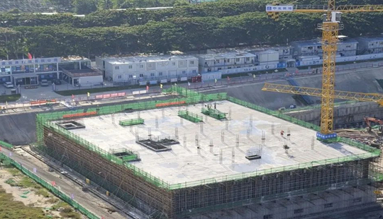 三亞首座全地埋式污水處理廠九號區(qū)域主體澆筑完成
